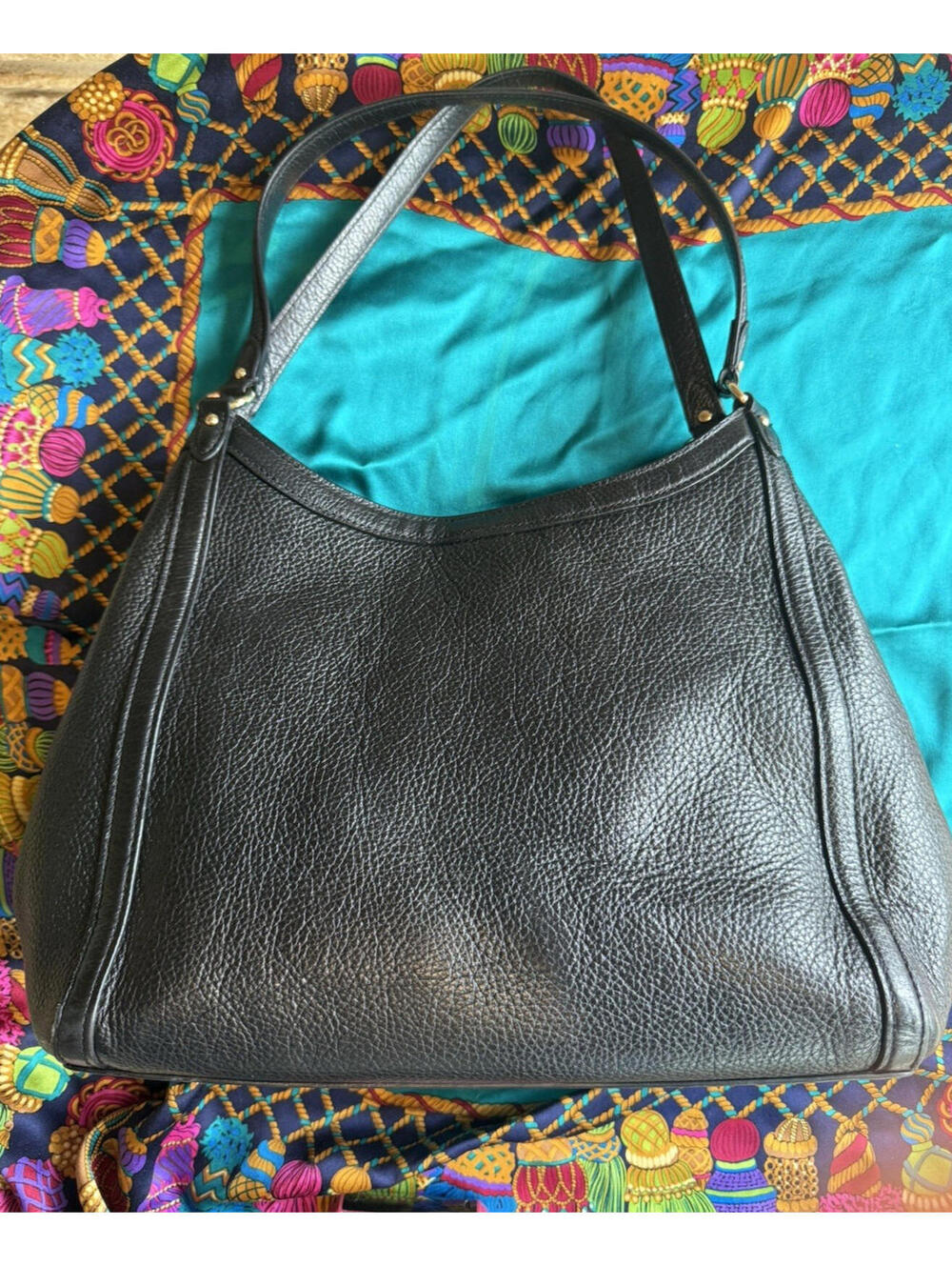 ✨👜 Coach Kristy Shoulder Bag Black Refined Pebble Leather C6231 Excellent Cond. - Picture 14 of 15